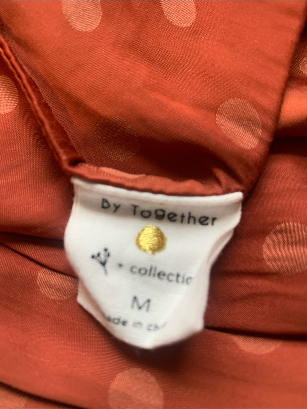 By Together Rust Polka Dot Tie-Front Crop Top - Picture 11 of 11